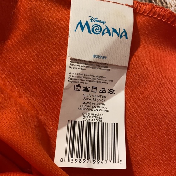 Disney Princess Moana Classic Dress size 7/8 - Picture 8 of 9